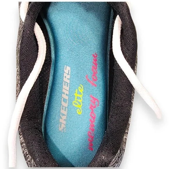 Sketchers-Women's SIZE 6- Memory Foam Elite Sneakers-Flex Elite-Black White - Picture 7 of 15